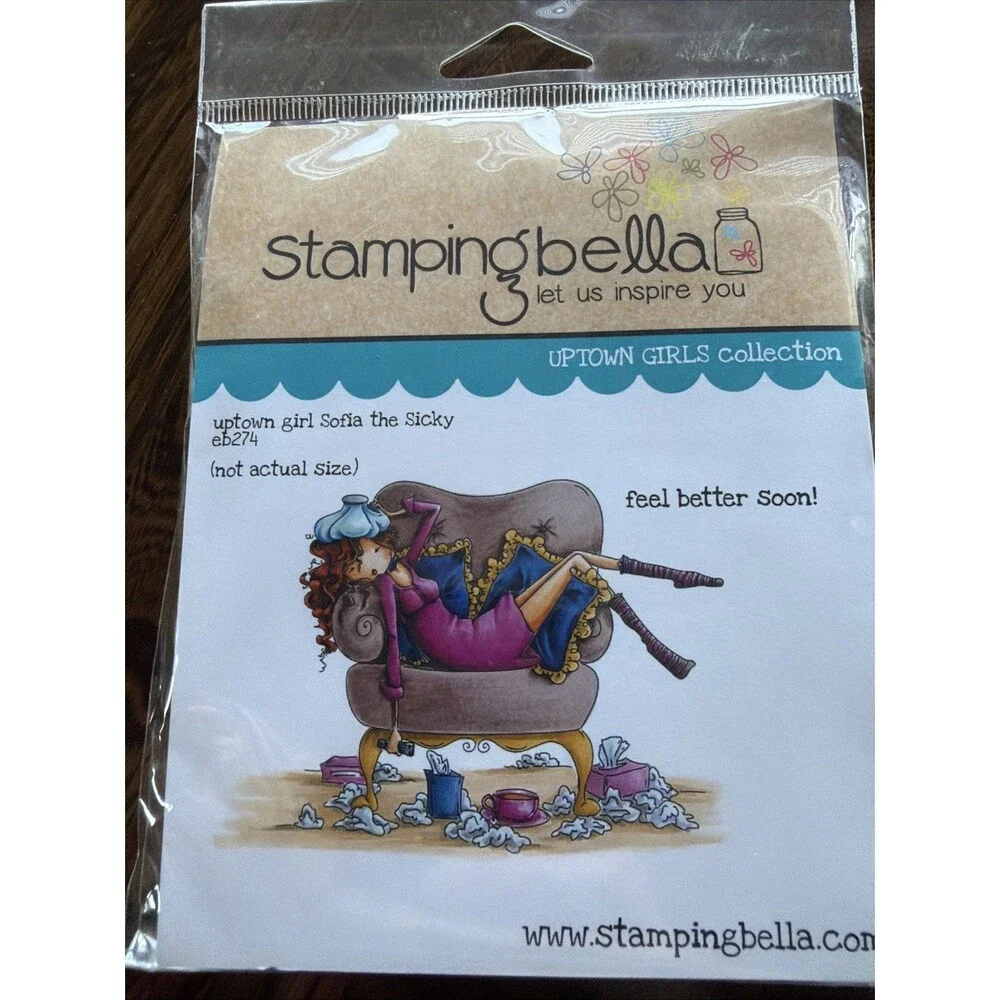 Stamping Bella Uptown Girl Sofia the sicky get well stampingbella better rubber